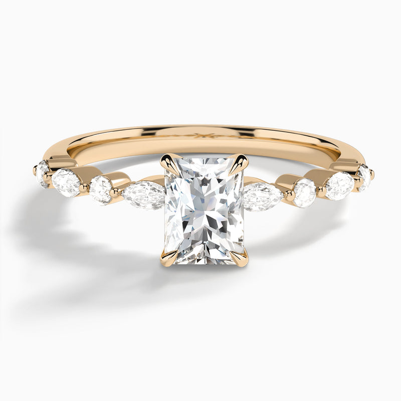 Radiant Chateau Lab Grown Diamond Engagement Ring In 14K Rose Gold - Lucenjuri