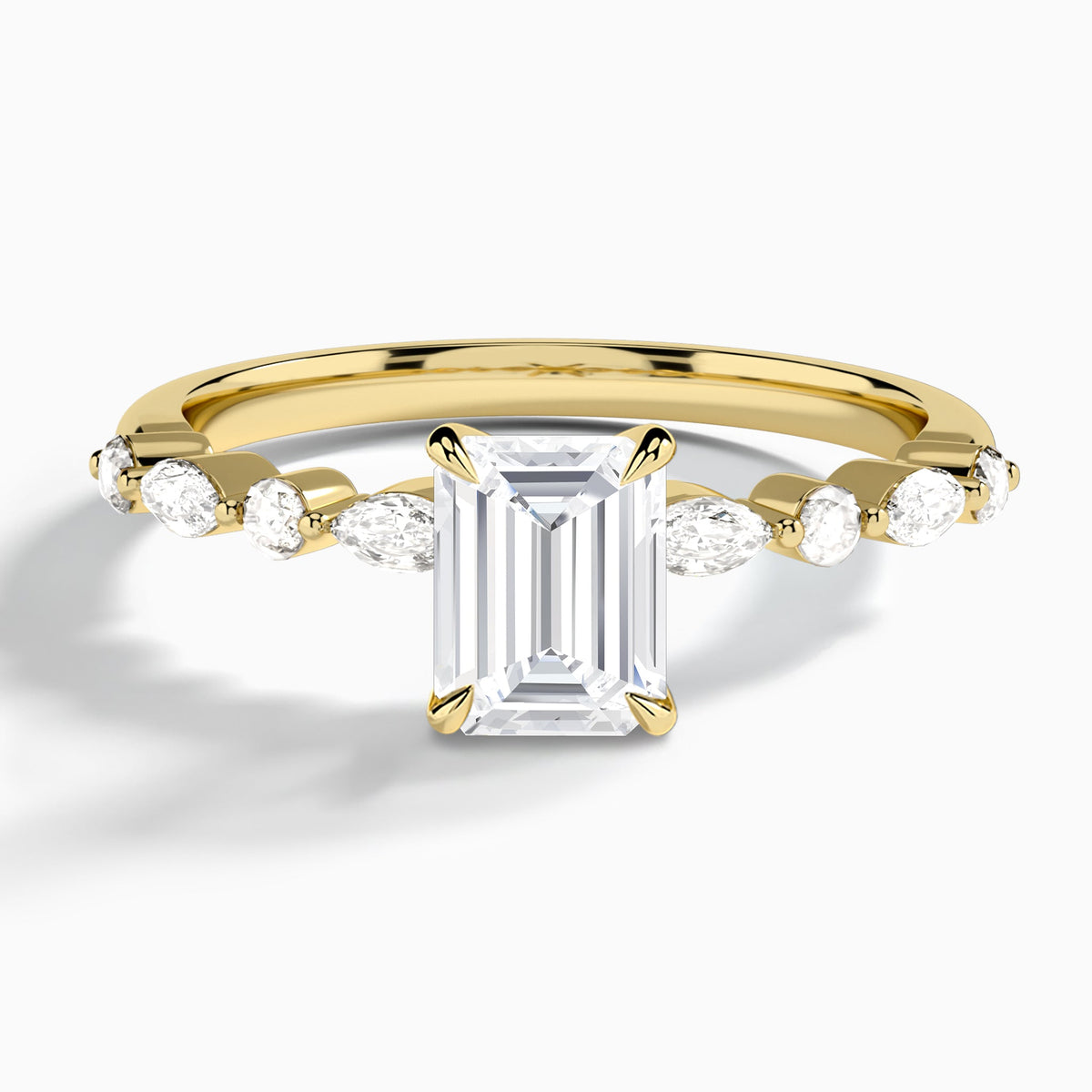 Emerald Chateau Lab Grown Diamond Engagement Ring In 14K Yellow Gold - Lucenjuri