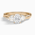 Three Stone Petite Twisted Vine Diamond Engagement Ring