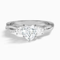 Three Stone Petite Twisted Vine Diamond Engagement Ring