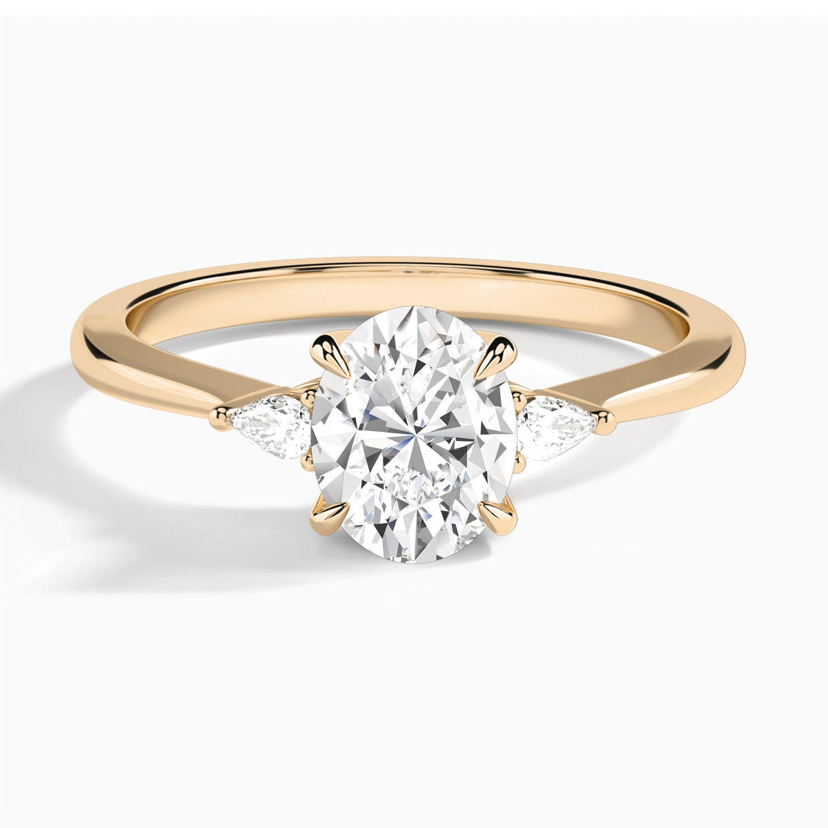 Oval Dulcie Three Stone Lab Diamond Engagement Ring In 14K Rose Gold - Lucenjuri