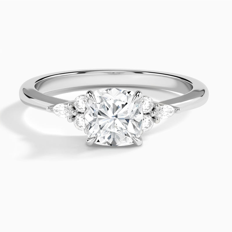 Cushion Marvella Lab Grown Diamond Engagement Ring In Platinum - Lucenjuri