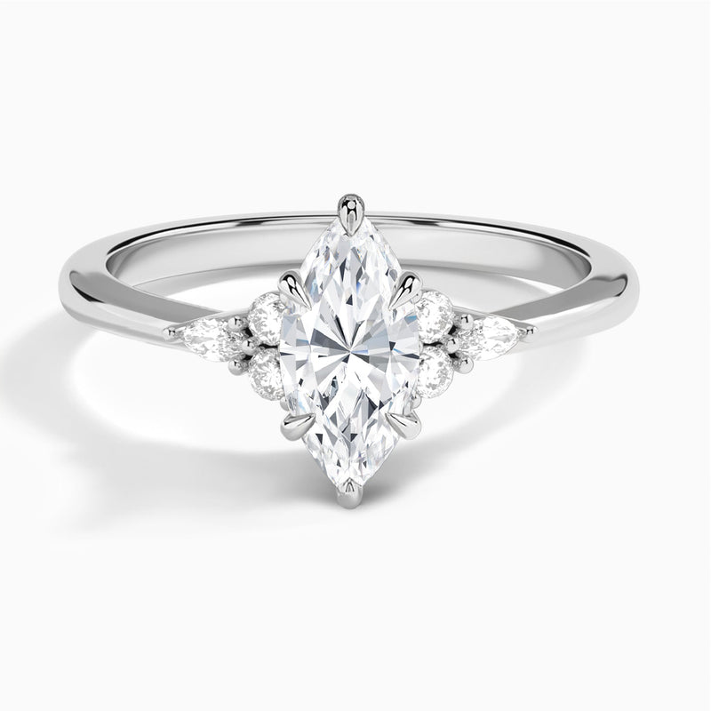 Marquise Marvella Lab Grown Diamond Engagement Ring In Platinum - Lucenjuri