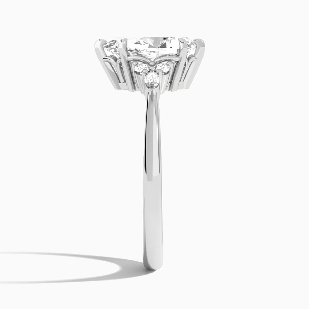 Pear Marvella Lab Grown Diamond Engagement Ring In Platinum, Side View
