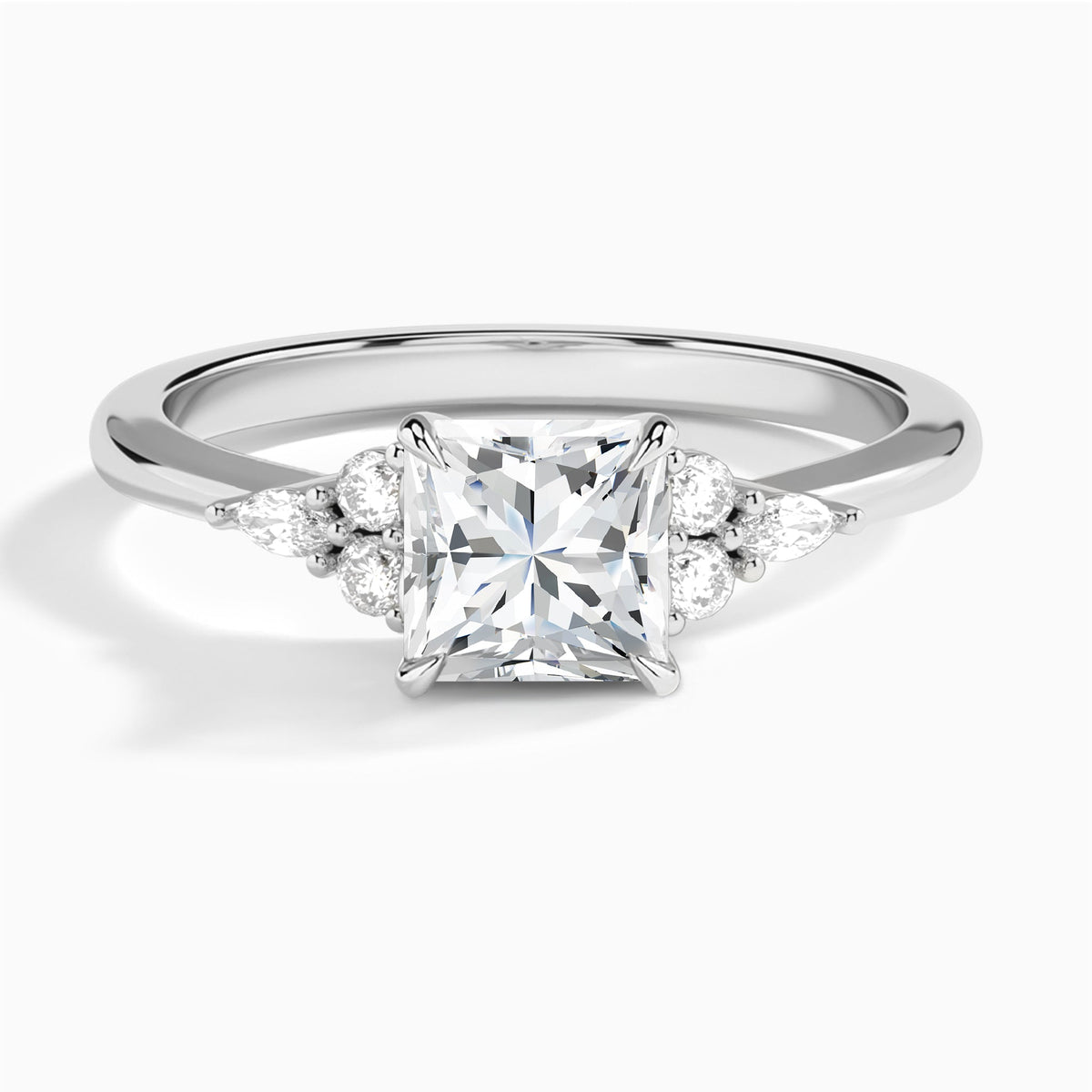 Princess Marvella Lab Grown Diamond Engagement Ring In Platinum - Lucenjuri