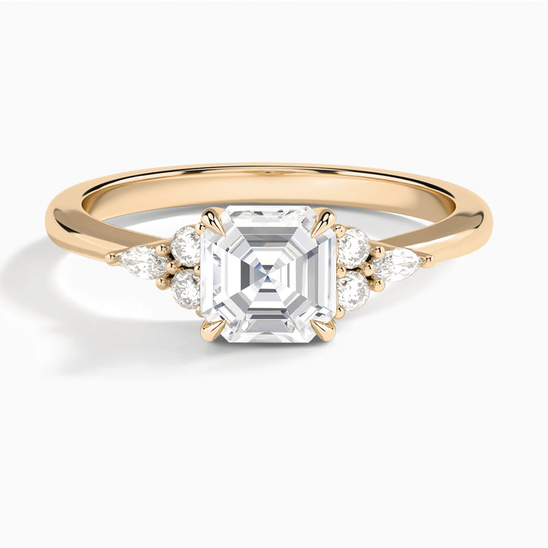 Asscher Marvella Lab Grown Diamond Engagement Ring In 14K Rose Gold - Lucenjuri