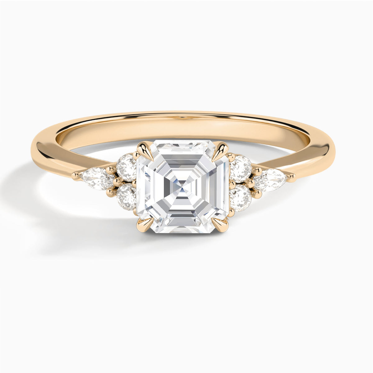 Asscher Marvella Lab Grown Diamond Engagement Ring In 14K Rose Gold - Lucenjuri
