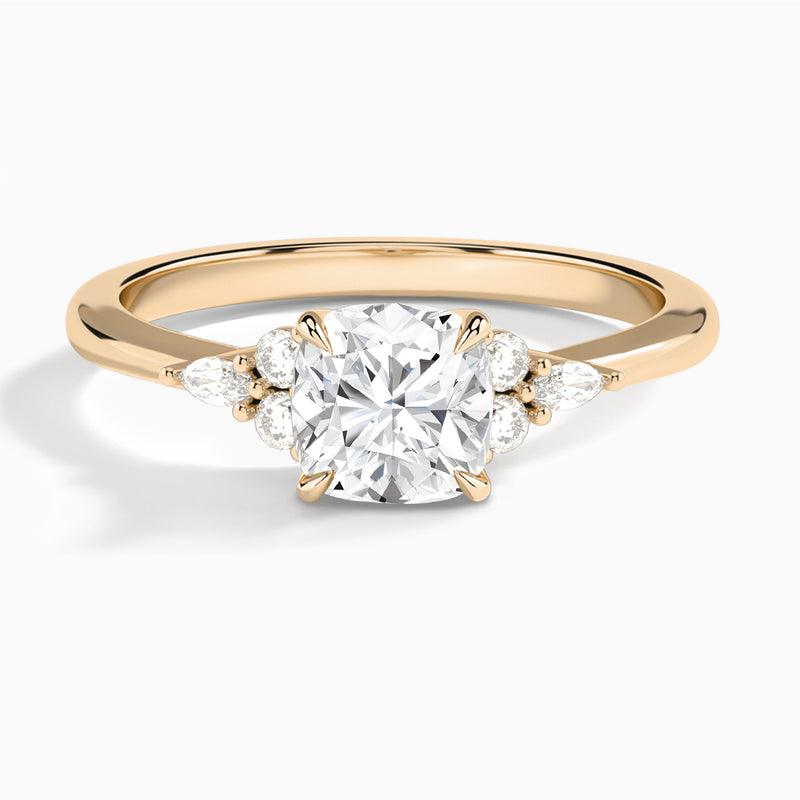 Cushion Marvella Lab Grown Diamond Engagement Ring In 14K Rose Gold - Lucenjuri