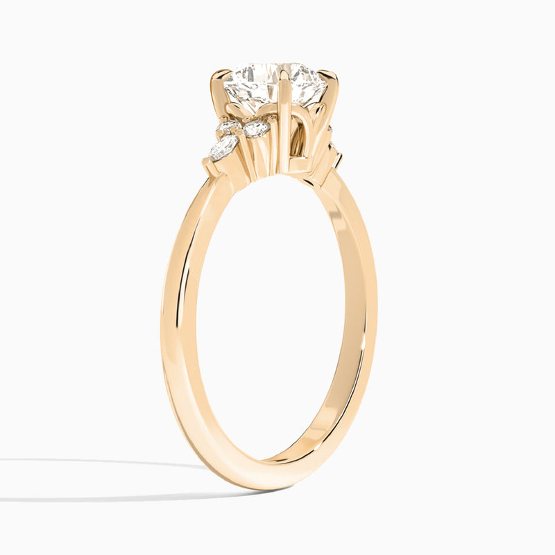 Cushion Marvella Lab Grown Diamond Engagement Ring In 14K Rose Gold, Angle View