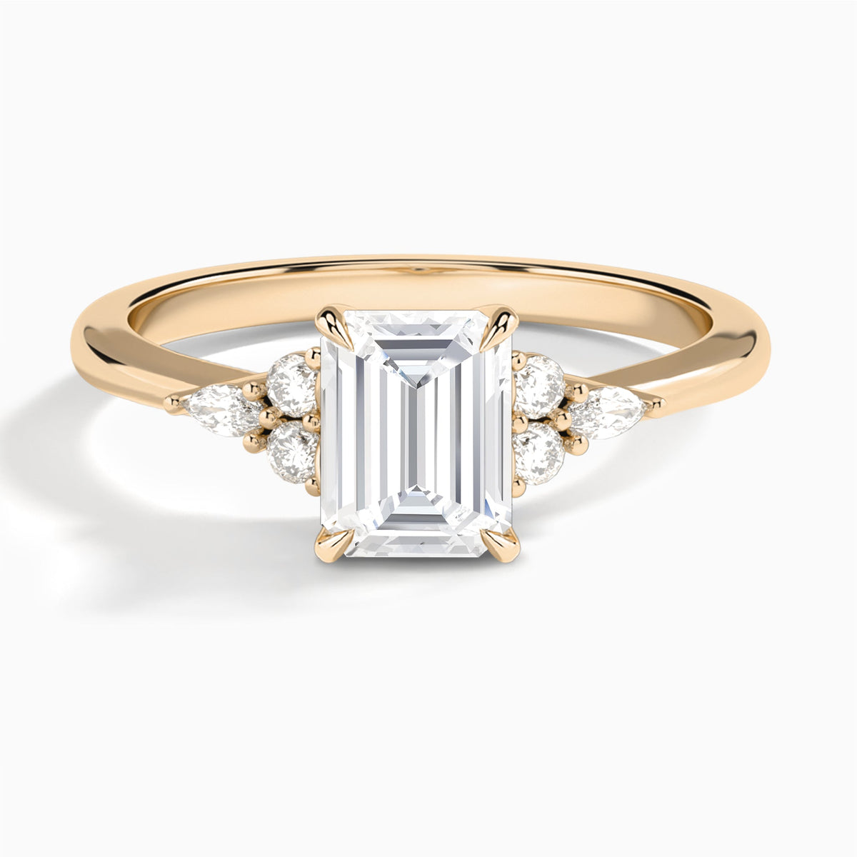 Emerald Marvella Lab Grown Diamond Engagement Ring In 14K Rose Gold - Lucenjuri