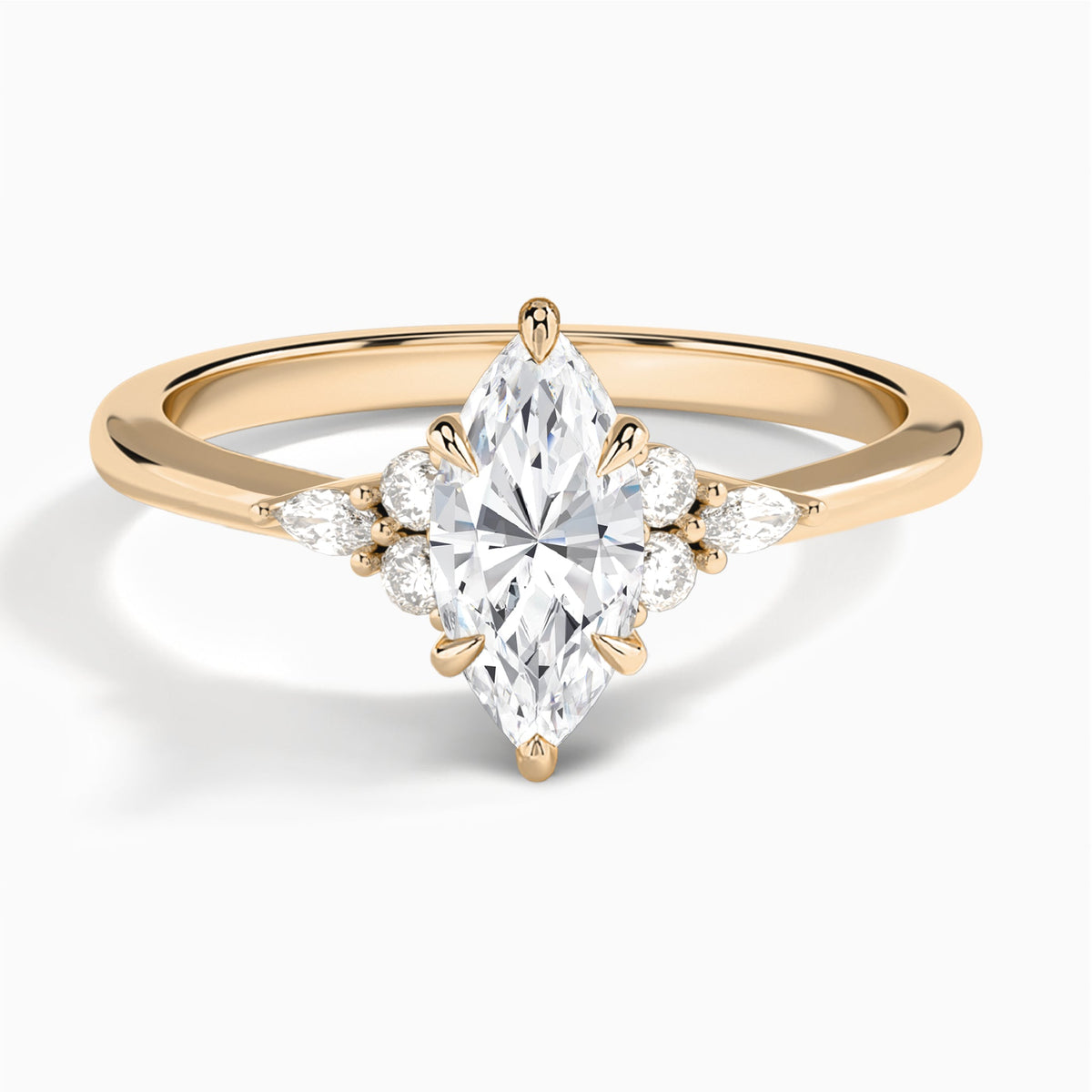 Marquise Marvella Lab Grown Diamond Engagement Ring In 14K Rose Gold - Lucenjuri