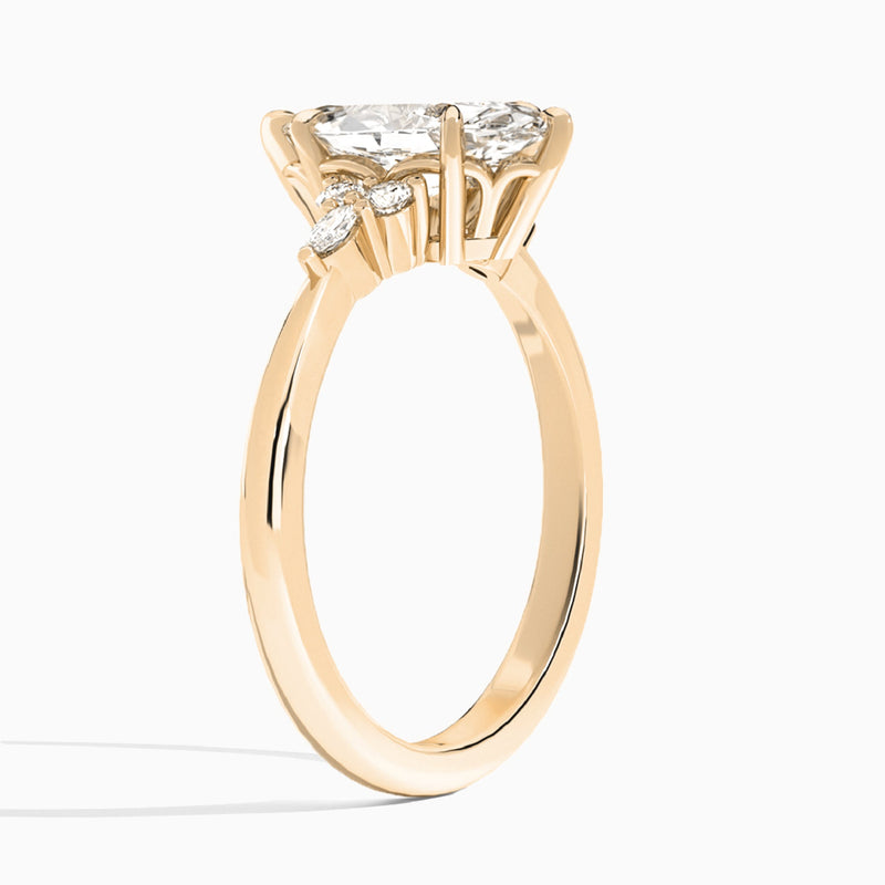 Marquise Marvella Lab Grown Diamond Engagement Ring In 14K Rose Gold, Angle View