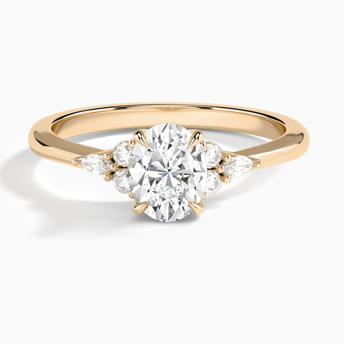 Oval Marvella Lab Grown Diamond Engagement Ring In 14K Rose Gold - Lucenjuri