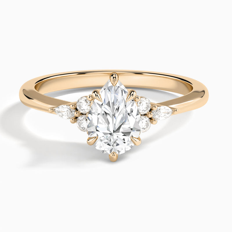 Pear Marvella Lab Grown Diamond Engagement Ring In 14K Rose Gold - Lucenjuri