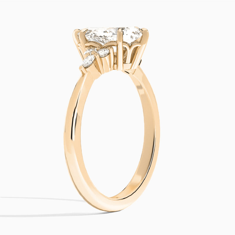 Pear Marvella Lab Grown Diamond Engagement Ring In 14K Rose Gold, Angle View