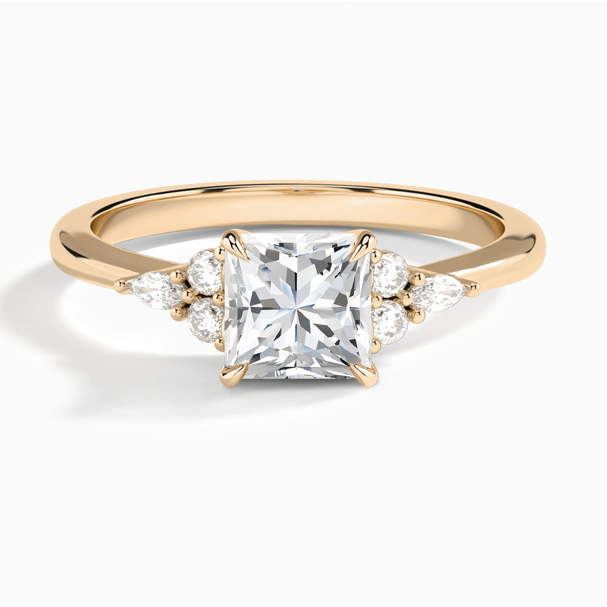 Princess Marvella Lab Grown Diamond Engagement Ring In 14K Rose Gold - Lucenjuri