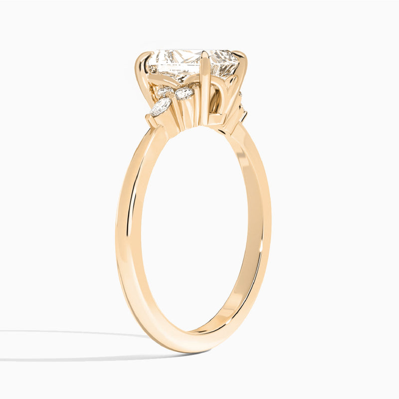 Radiant Marvella Lab Grown Diamond Engagement Ring In 14K Rose Gold, Angle View