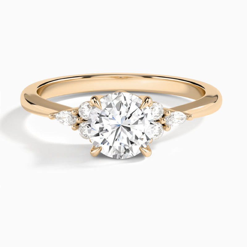 Round Marvella Lab Grown Diamond Engagement Ring In 14K Rose Gold - Lucenjuri