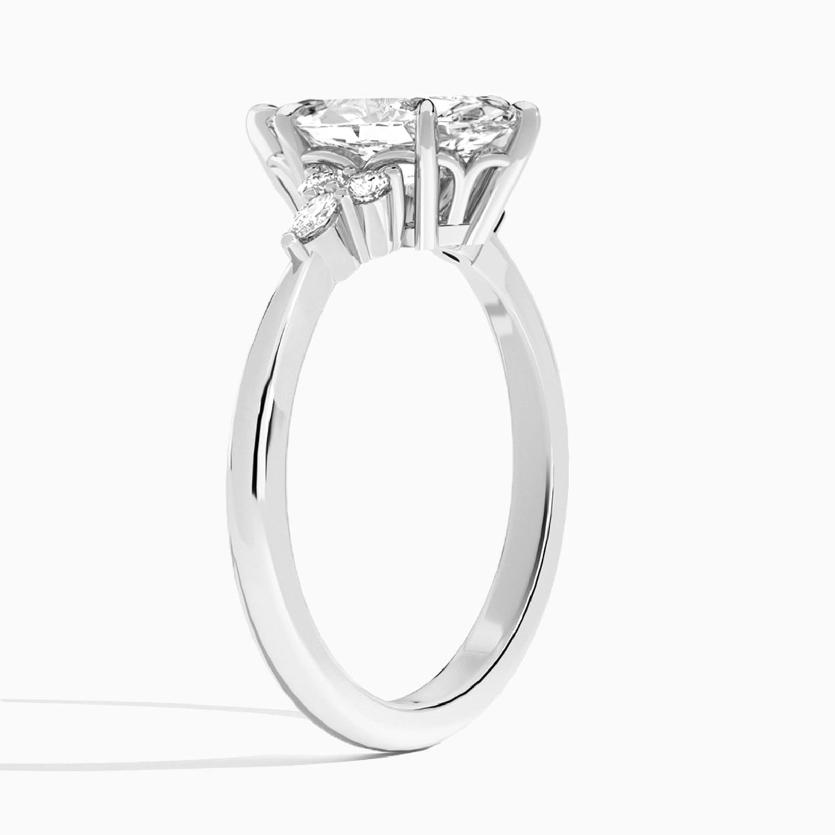 Marquise Marvella Lab Grown Diamond Engagement Ring In 18K White Gold, Angle View