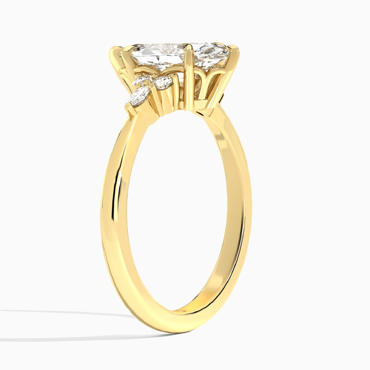 Marquise Marvella Lab Grown Diamond Engagement Ring In 18K Yellow Gold, Angle View