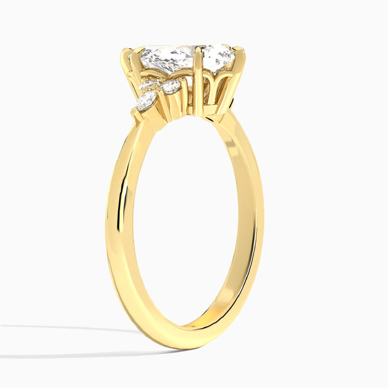 Pear Marvella Lab Grown Diamond Engagement Ring In 18K Yellow Gold, Angle View