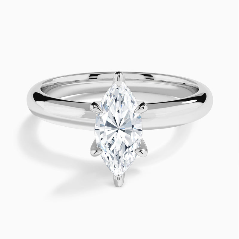 Marquise Solitaire Lab Grown Diamond Engagement Ring In Platinum - Lucenjuri