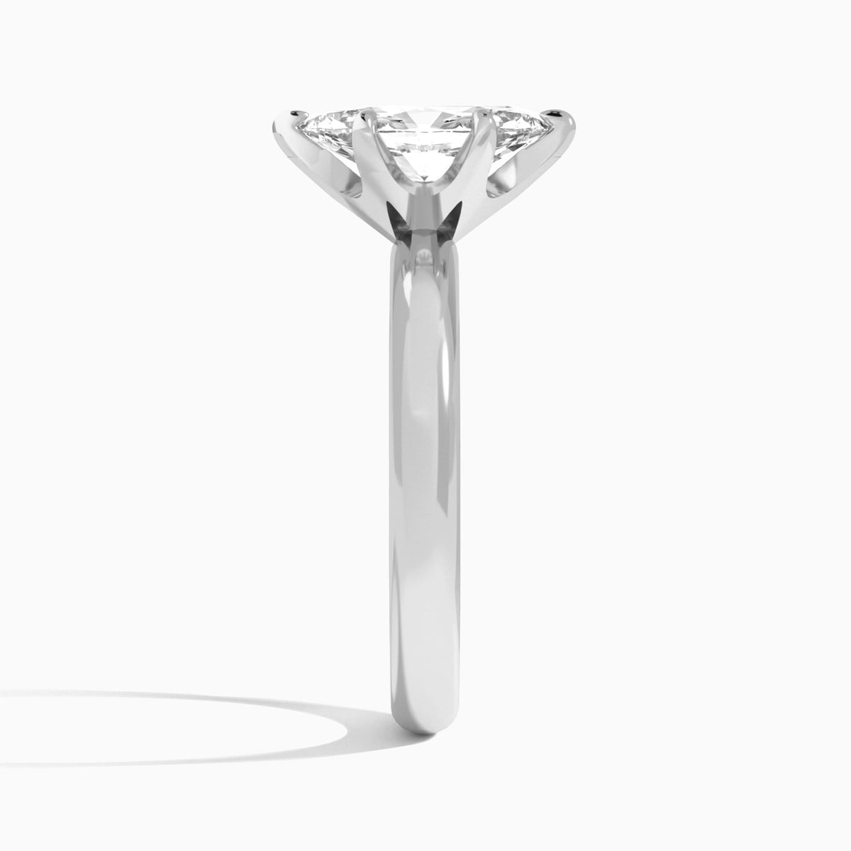 Marquise Solitaire Lab Grown Diamond Engagement Ring In Platinum, Side View