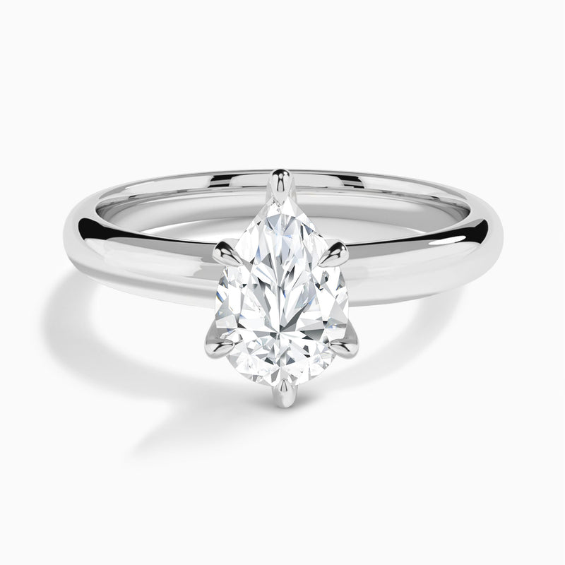 Pear Solitaire Lab Grown Diamond Engagement Ring In Platinum - Lucenjuri