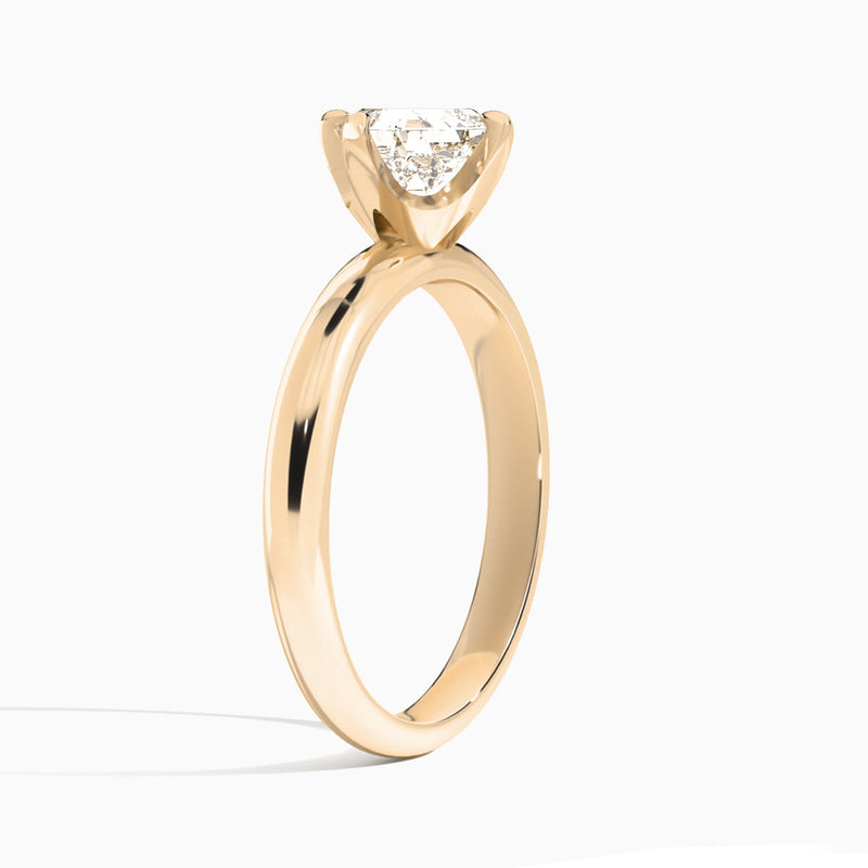 Asscher Solitaire Lab Grown Diamond Engagement Ring In 14K Rose Gold, Angle View
