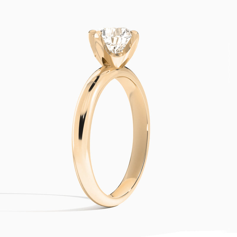 Cushion Solitaire Lab Grown Diamond Engagement Ring In 14K Rose Gold, Angle View