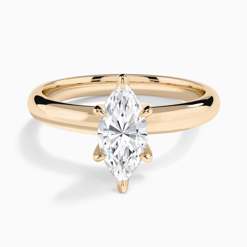 Marquise Solitaire Lab Grown Diamond Engagement Ring In 14K Rose Gold - Lucenjuri