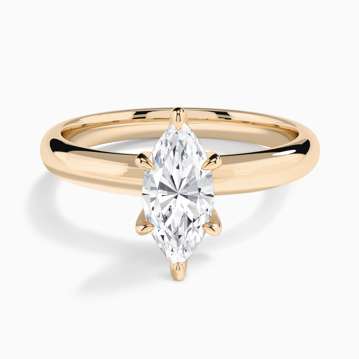 Marquise Solitaire Lab Grown Diamond Engagement Ring In 14K Rose Gold - Lucenjuri