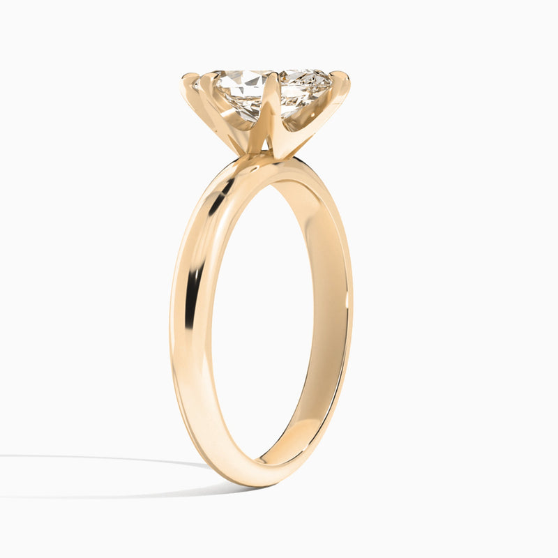 Marquise Solitaire Lab Grown Diamond Engagement Ring In 14K Rose Gold, Angle View