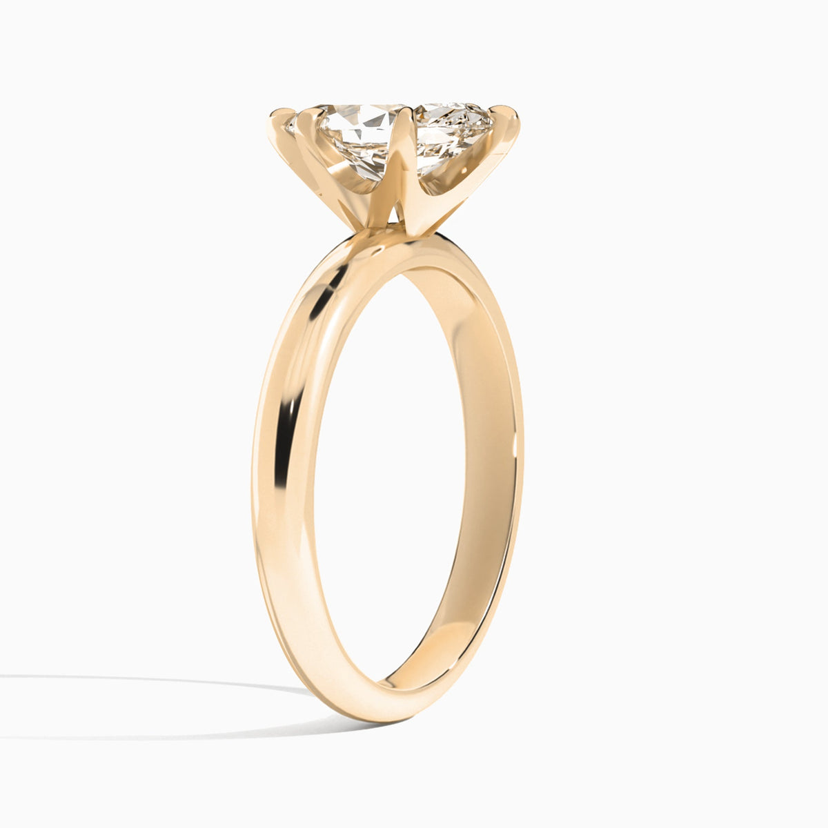 Marquise Solitaire Lab Grown Diamond Engagement Ring In 14K Rose Gold, Angle View