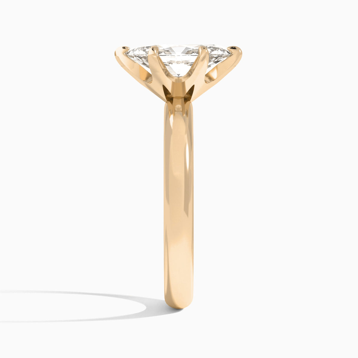 Marquise Solitaire Lab Grown Diamond Engagement Ring In 14K Rose Gold, Side View