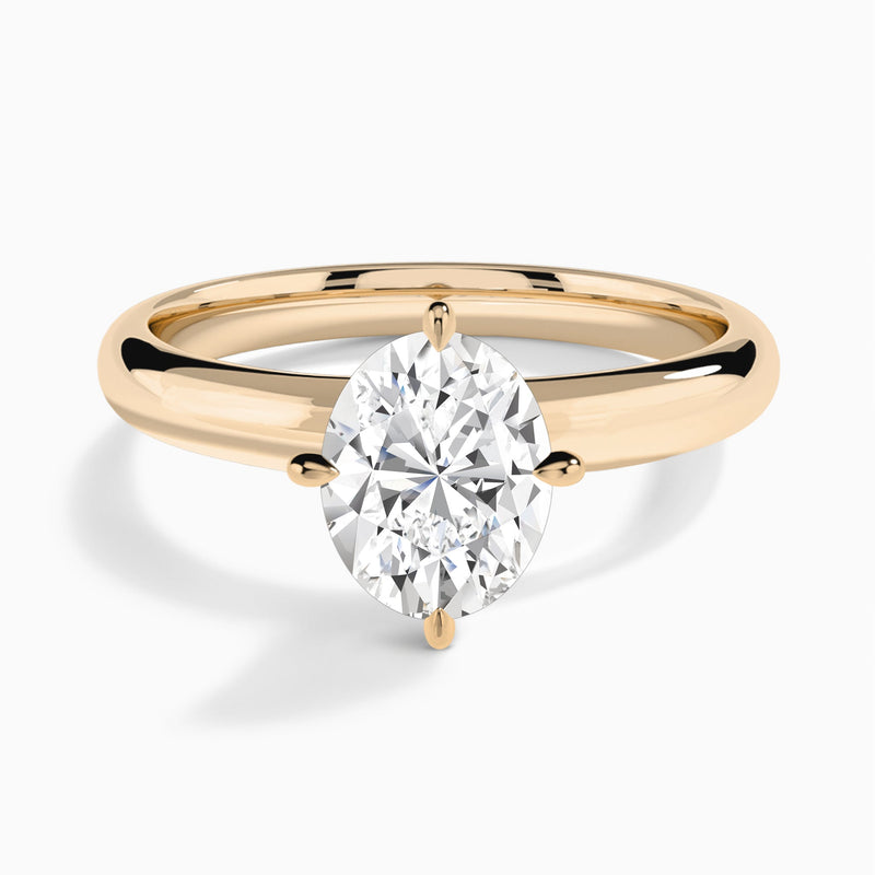 Oval Solitaire Lab Grown Diamond Engagement Ring In 14K Rose Gold - Lucenjuri