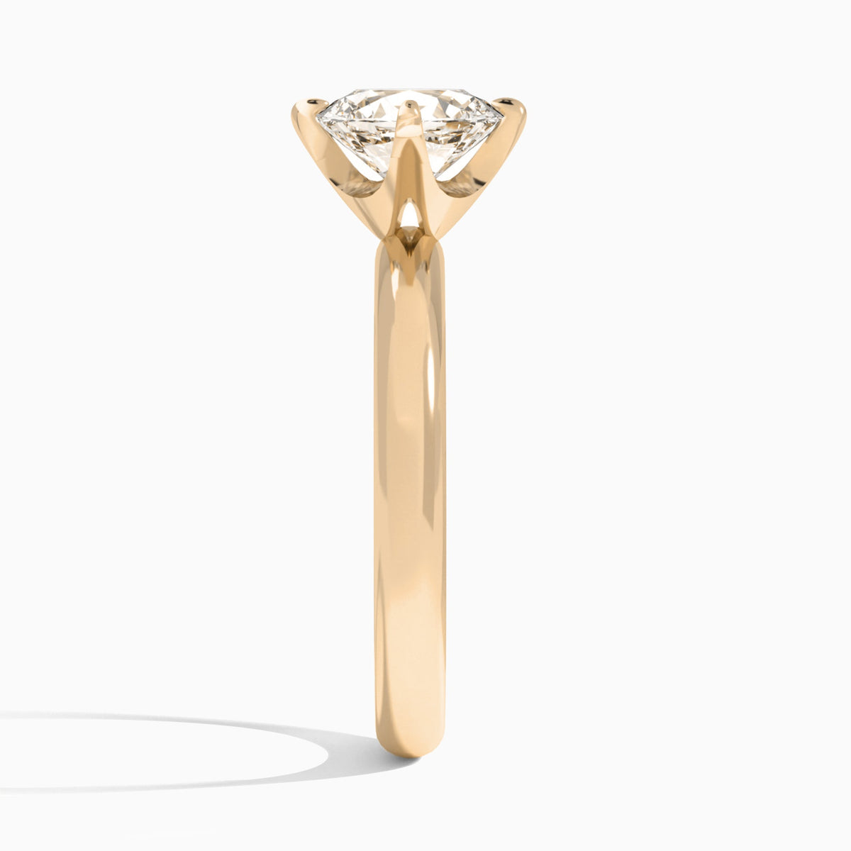 Oval Solitaire Lab Grown Diamond Engagement Ring In 14K Rose Gold, Side View