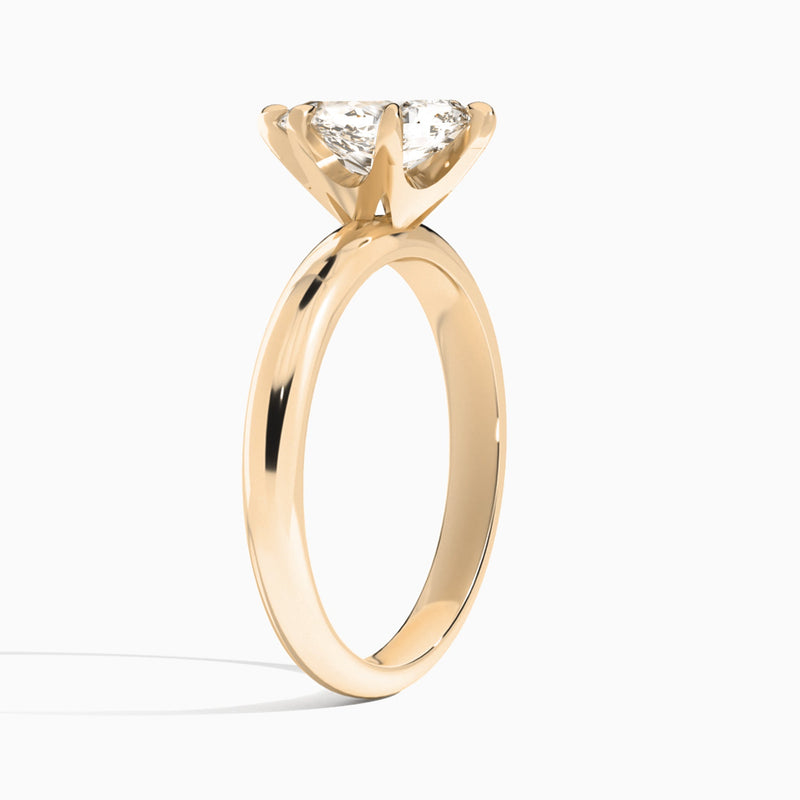 Pear Solitaire Lab Grown Diamond Engagement Ring In 14K Rose Gold, Angle View