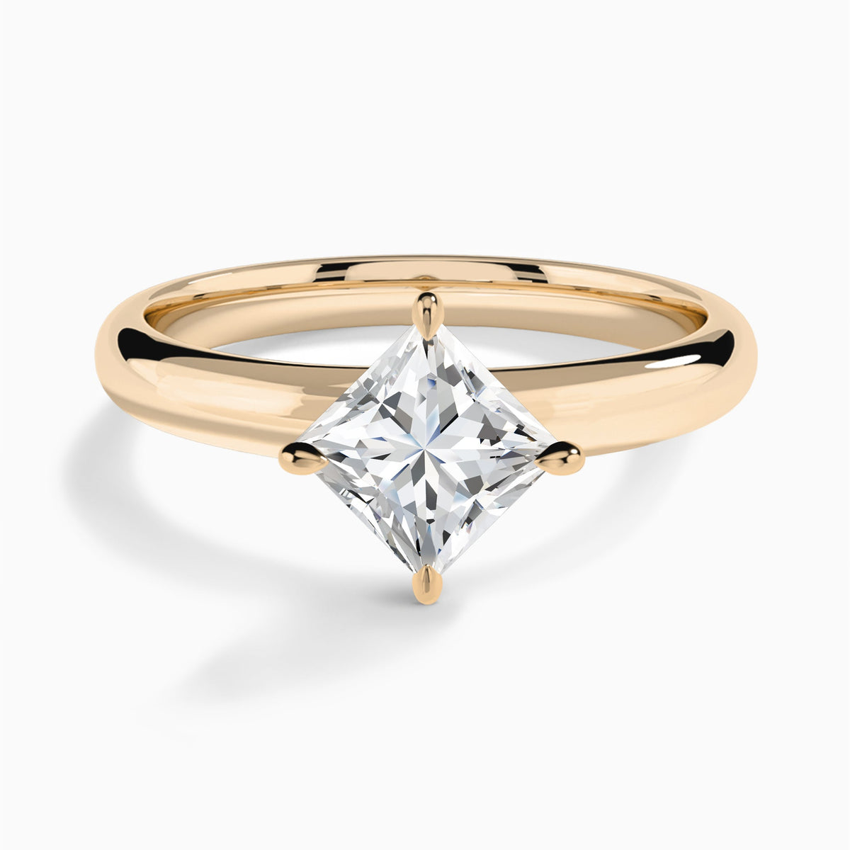 Princess Solitaire Lab Grown Diamond Engagement Ring In 14K Rose Gold - Lucenjuri