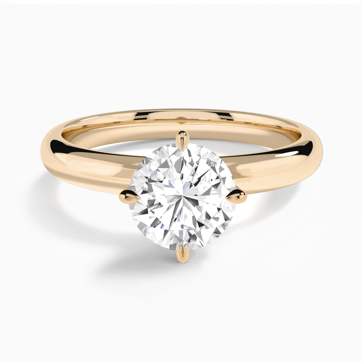 Round Solitaire Lab Grown Diamond Engagement Ring In 14K Rose Gold - Lucenjuri
