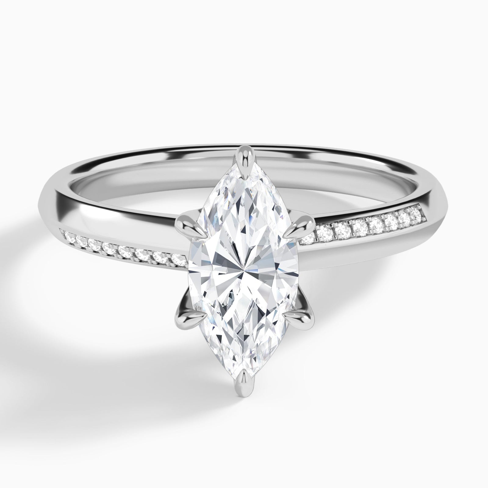 Petite Adorned Classic Six-Prong Diamond Engagement Ring