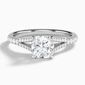 Cushion Split Shank Lab Grown Diamond Engagement Ring In Platinum - Lucenjuri