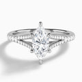Marquise Split Shank Lab Grown Diamond Engagement Ring In Platinum - Lucenjuri