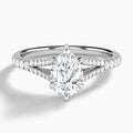 Pear Split Shank Lab Grown Diamond Engagement Ring In Platinum - Lucenjuri