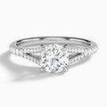 Round Split Shank Lab Grown Diamond Engagement Ring In Platinum - Lucenjuri