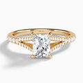 Radiant Split Shank Lab Grown Diamond Engagement Ring In 14K Rose Gold - Lucenjuri