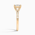 Radiant Split Shank Lab Grown Diamond Engagement Ring In 14K Rose Gold, Side View