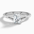 Radiant Split Shank Lab Grown Diamond Engagement Ring In 18K White Gold - Lucenjuri
