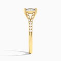 Radiant Split Shank Lab Grown Diamond Engagement Ring In 14K Yellow Gold, Side View