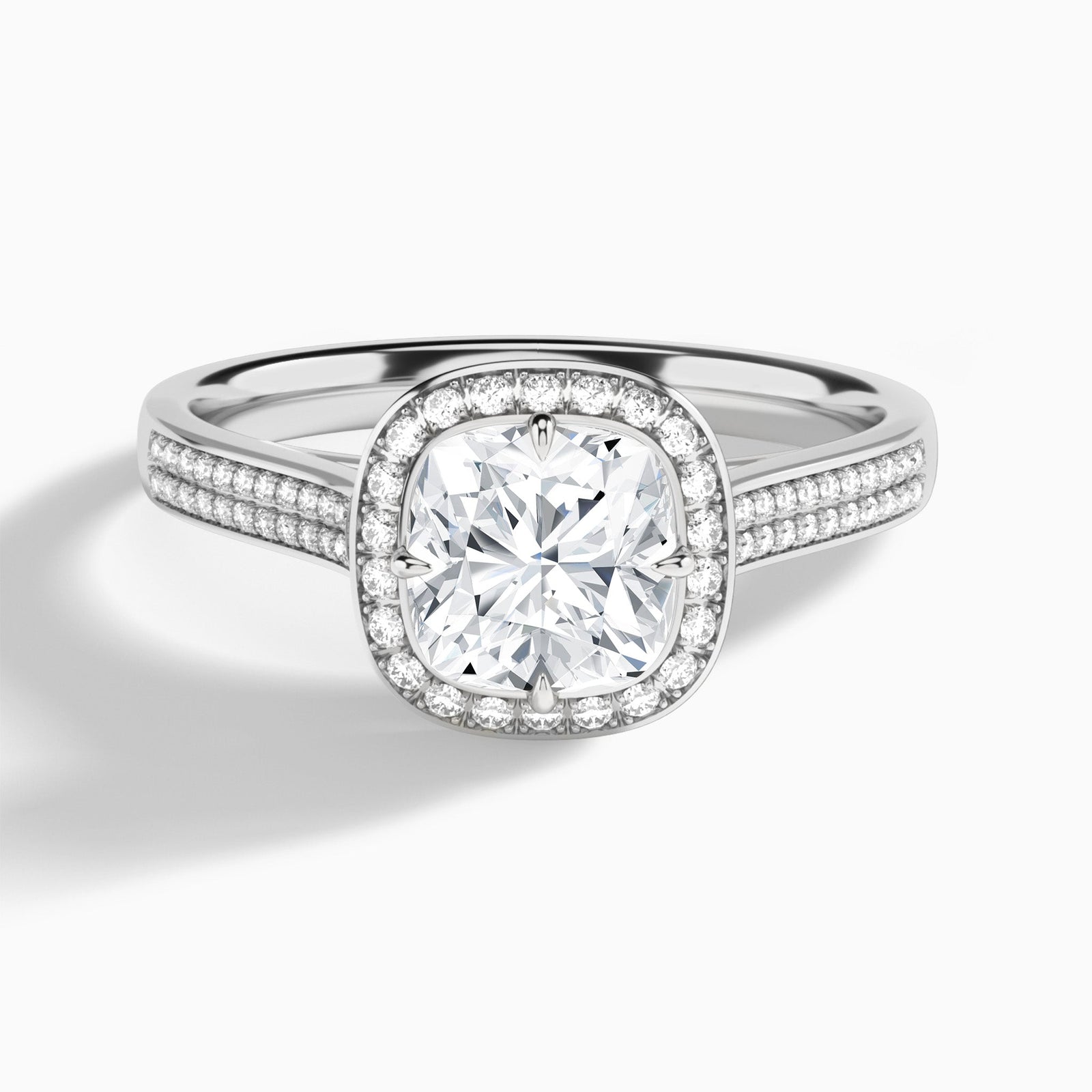 Double Halo Diamond Engagement Ring